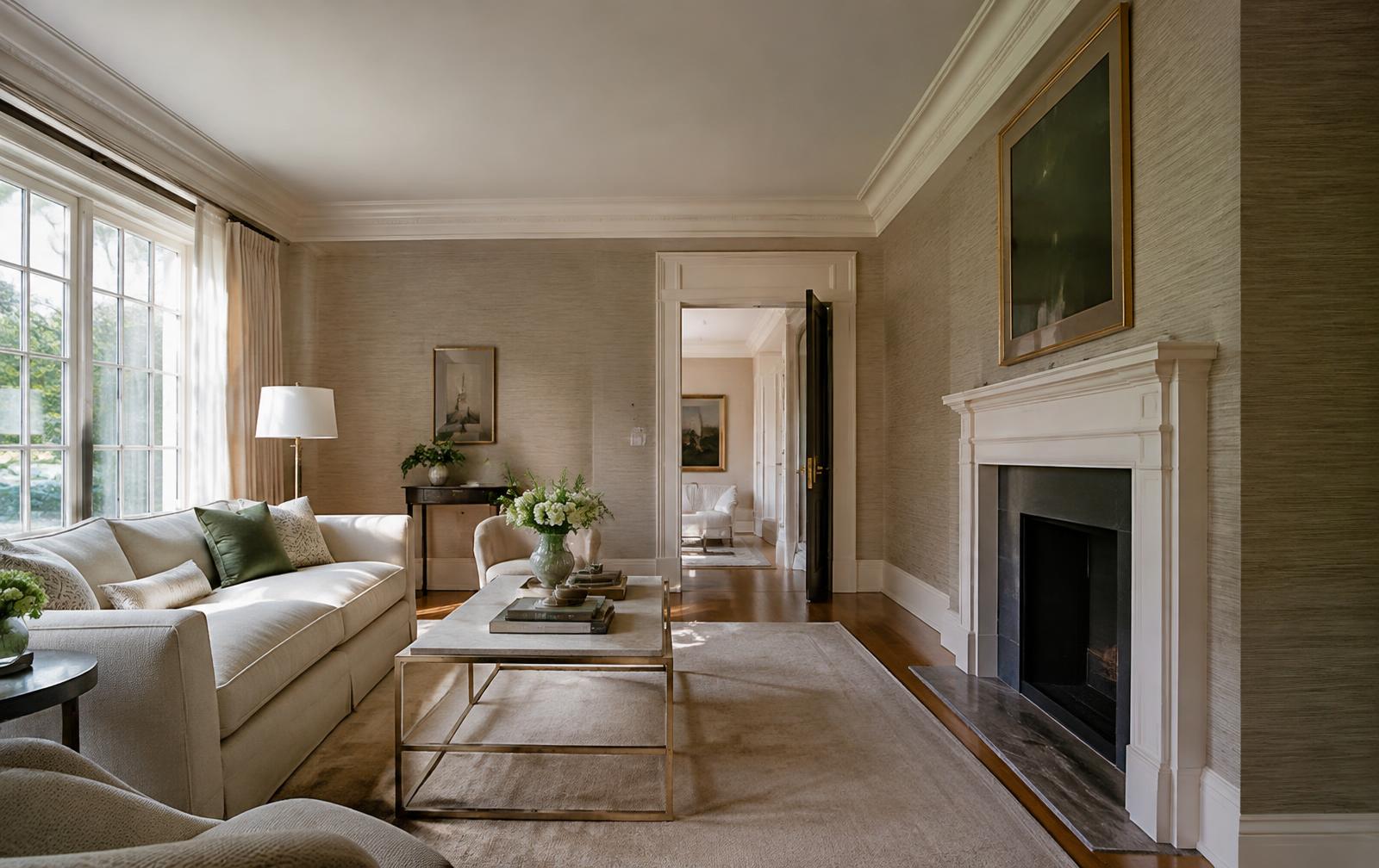 Luxury living room with fine painted finishes